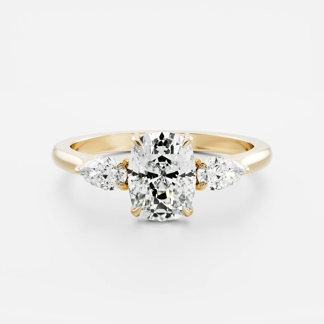 Oval Three Stone Lab Grown Diamond Engagement Ring
