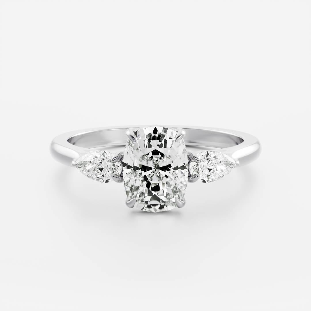 Oval Three Stone Lab Grown Diamond Engagement Ring