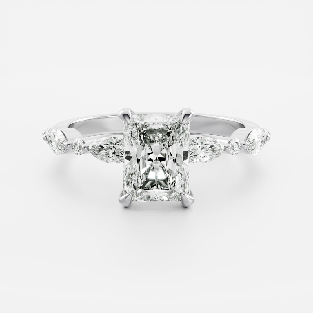 Oval Three Stone Lab Grown Diamond Engagement Ring