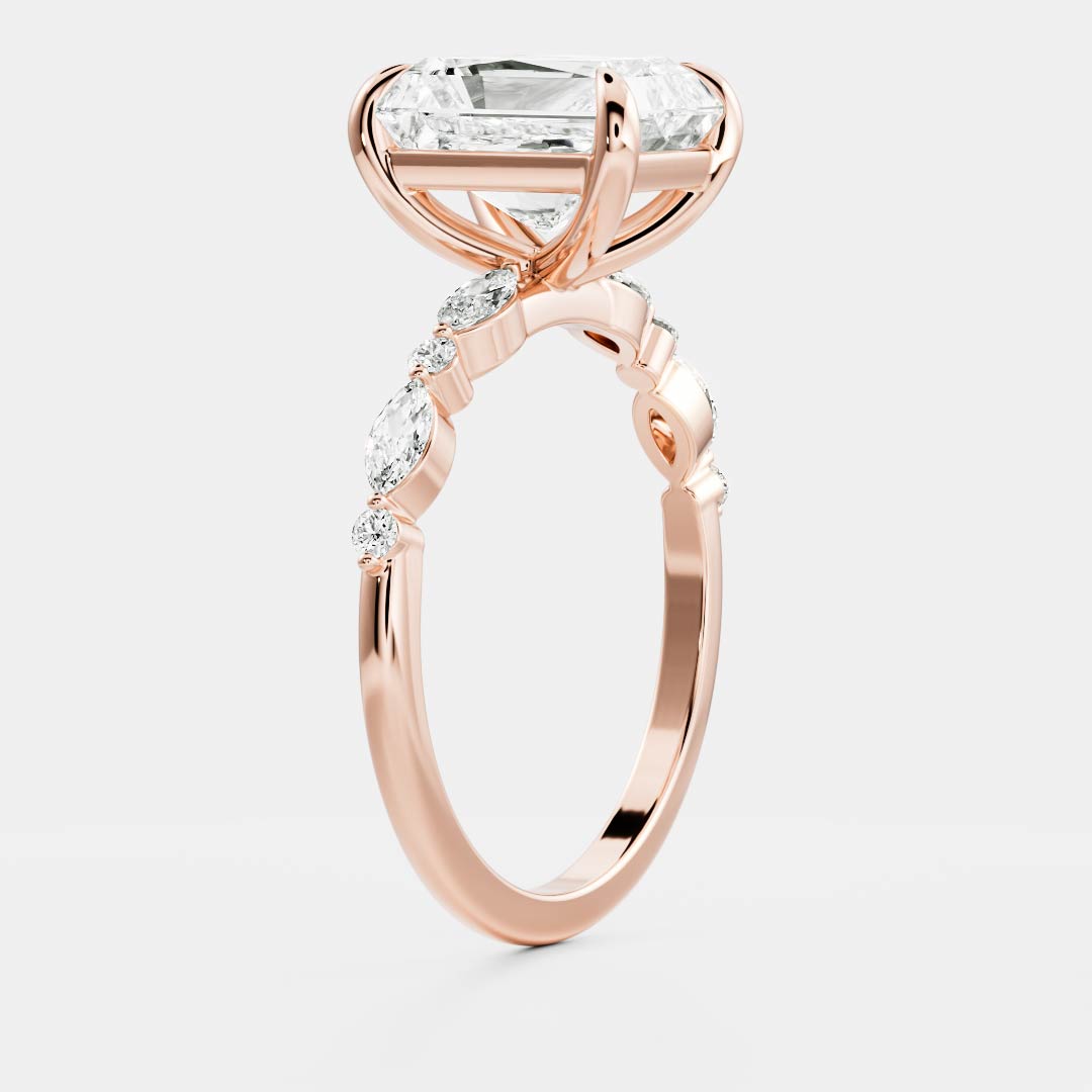 Oval Three Stone Lab Grown Diamond Engagement Ring
