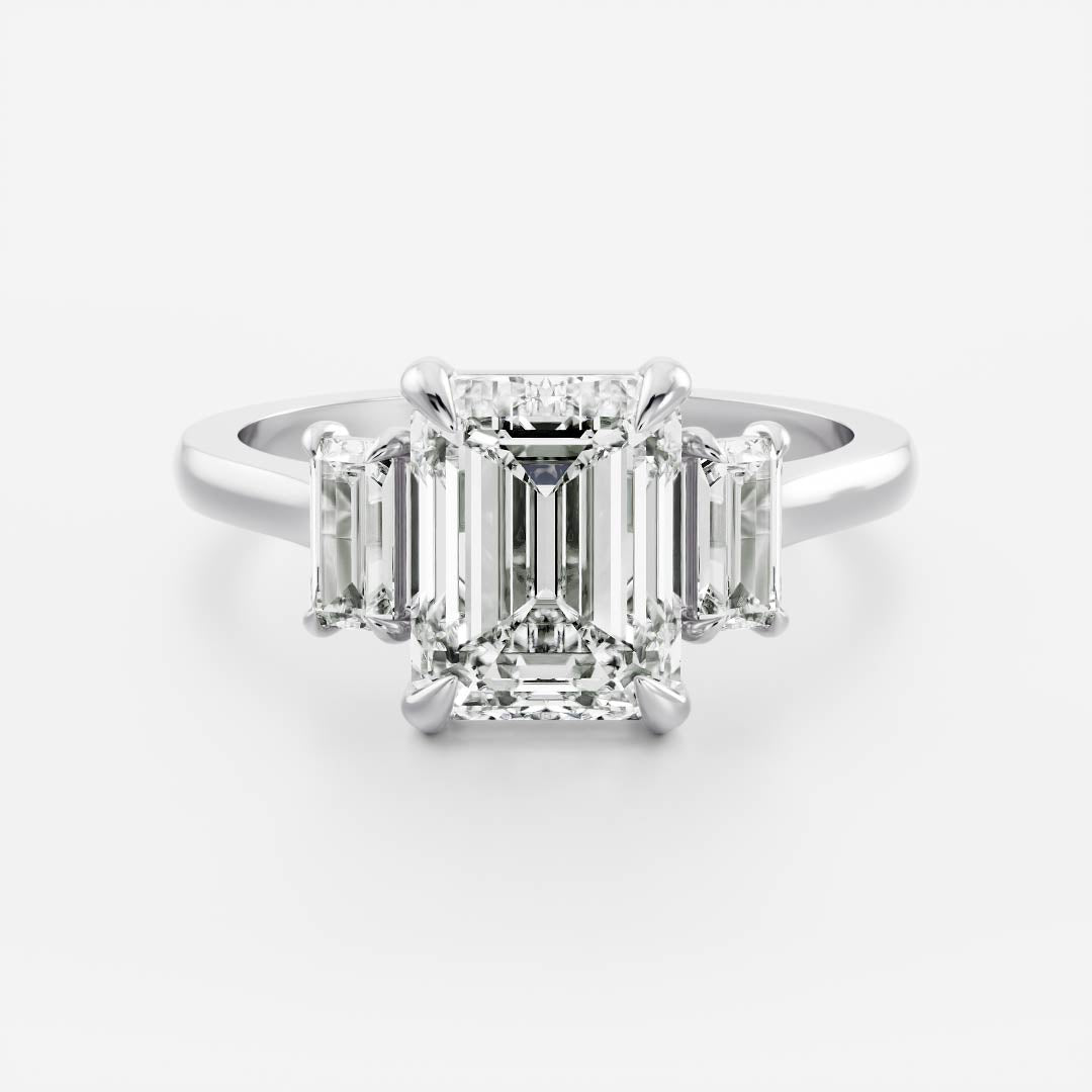 Oval Three Stone Lab Grown Diamond Engagement Ring