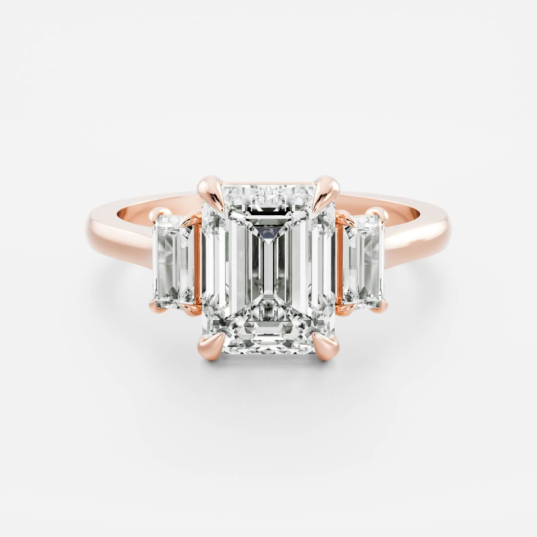 Oval Three Stone Lab Grown Diamond Engagement Ring