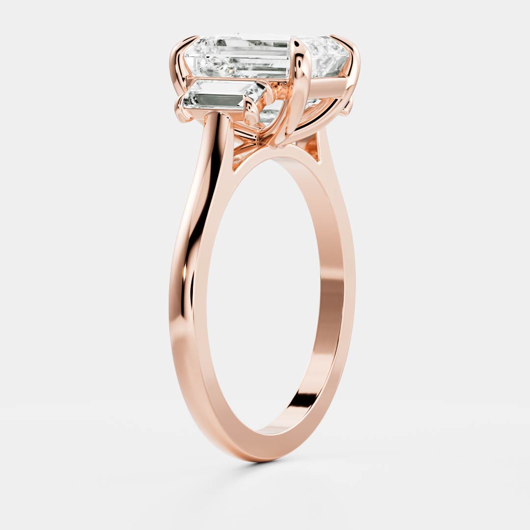 Oval Three Stone Lab Grown Diamond Engagement Ring