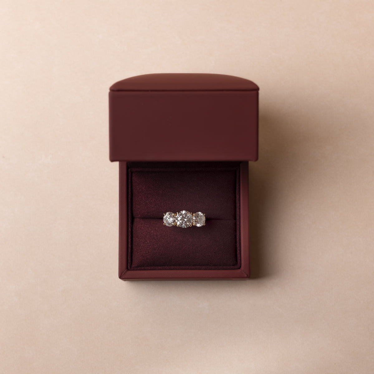 Oval Three Stone Lab Grown Diamond Engagement Ring