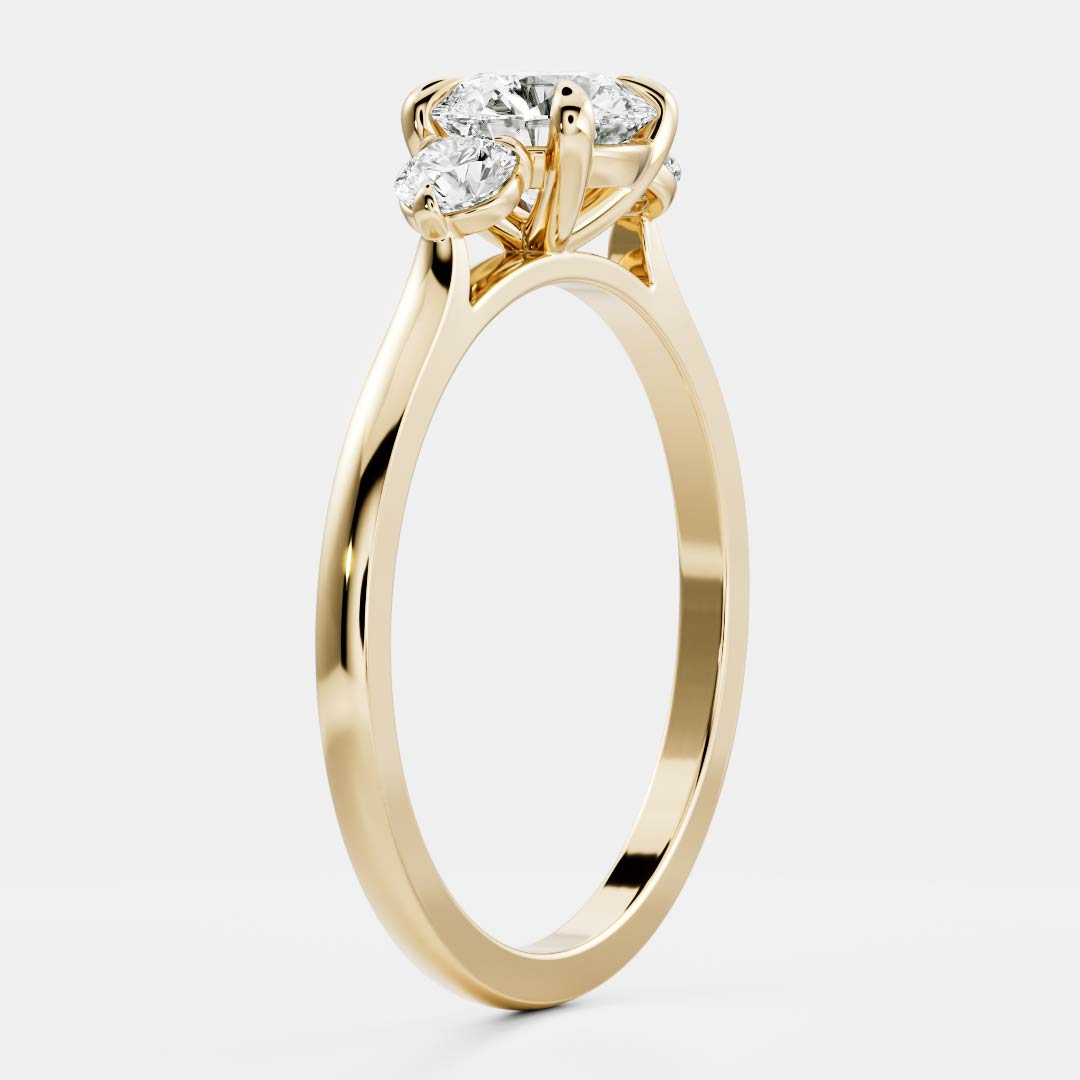 Oval Three Stone Lab Grown Diamond Engagement Ring