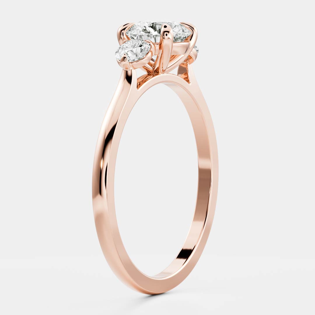 Oval Three Stone Lab Grown Diamond Engagement Ring