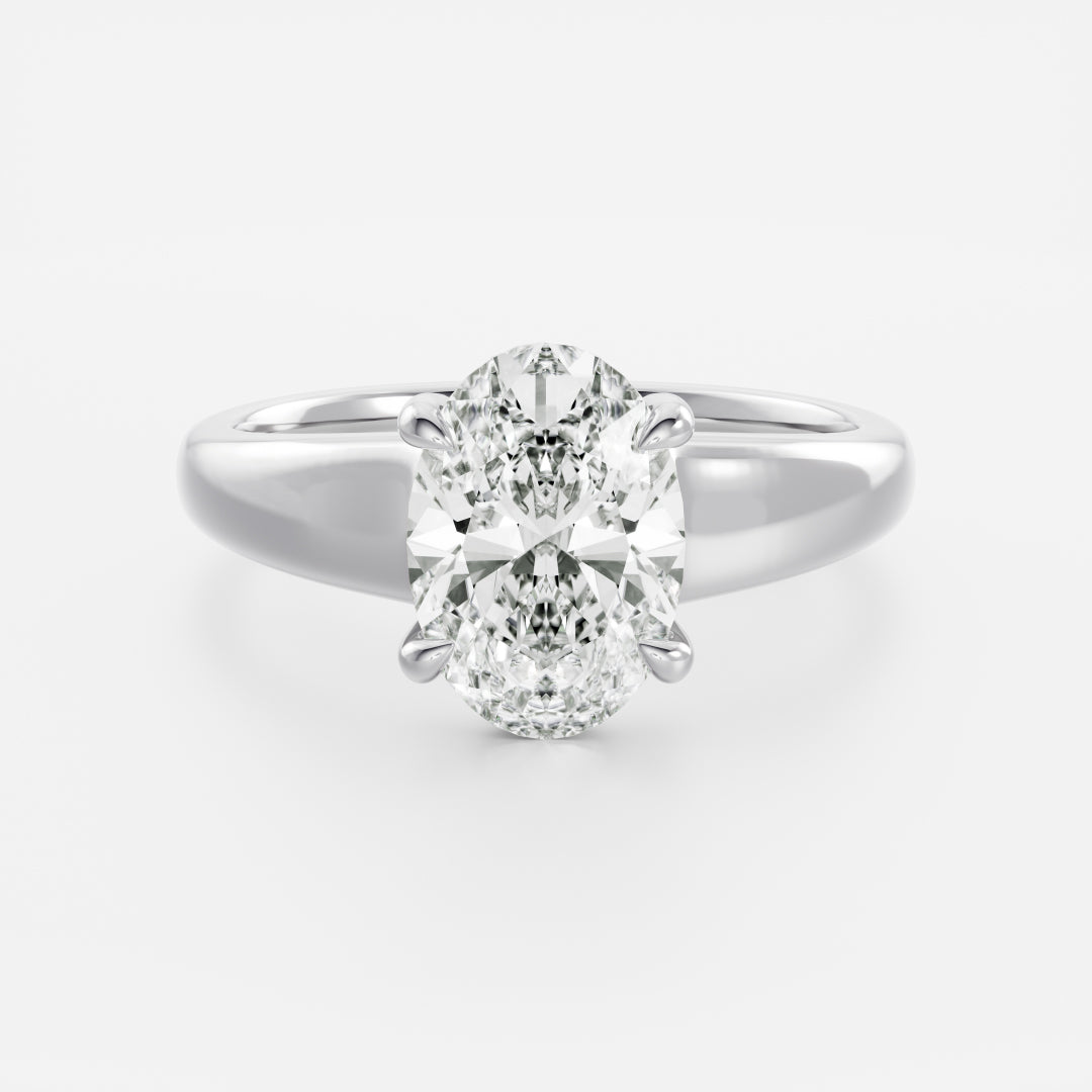 Oval Three Stone Lab Grown Diamond Engagement Ring