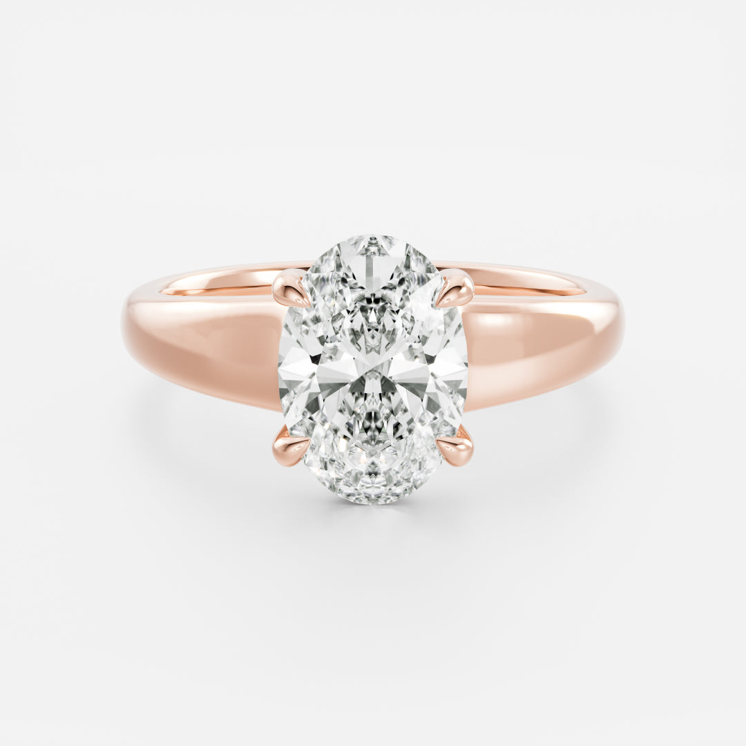 Oval Three Stone Lab Grown Diamond Engagement Ring