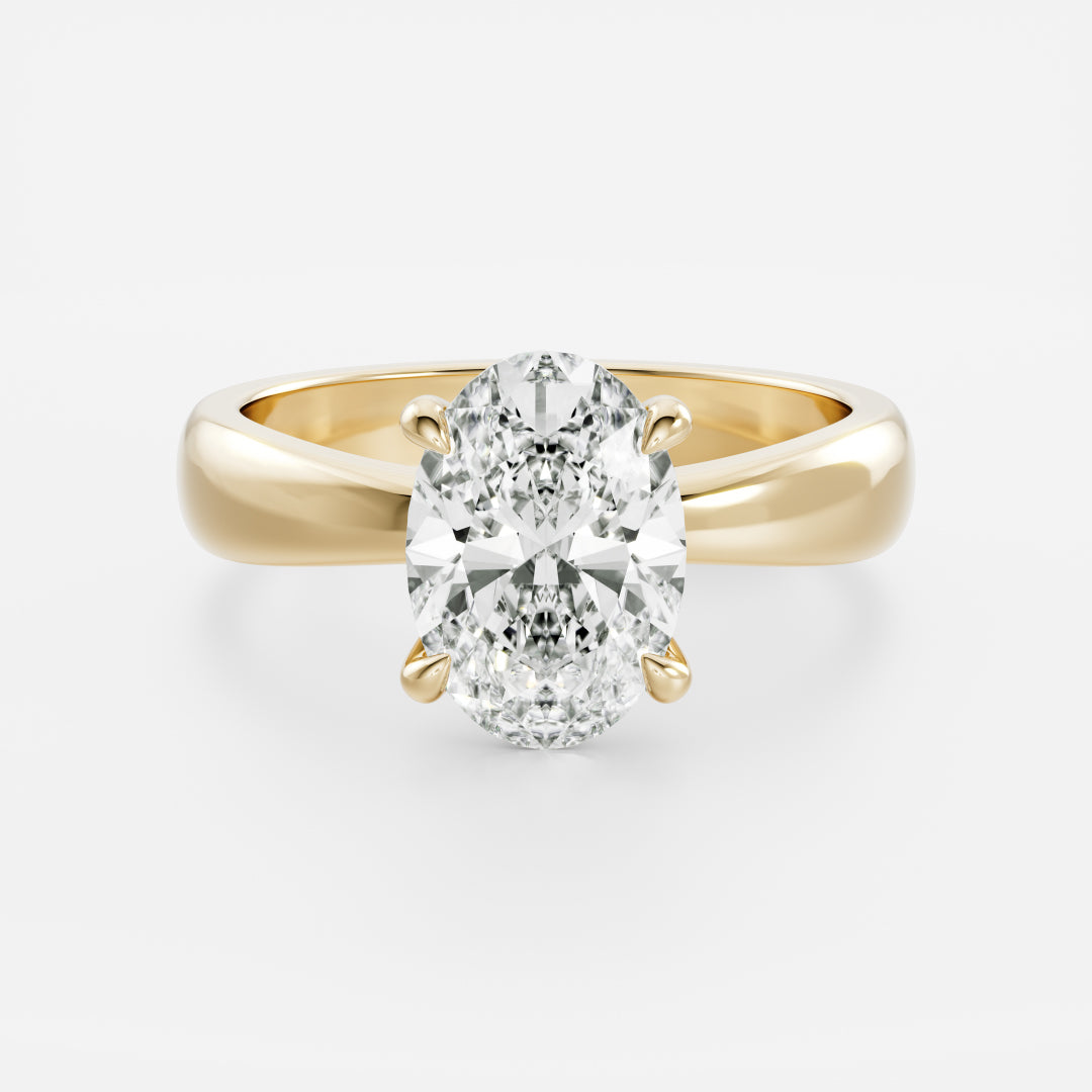Oval Three Stone Lab Grown Diamond Engagement Ring
