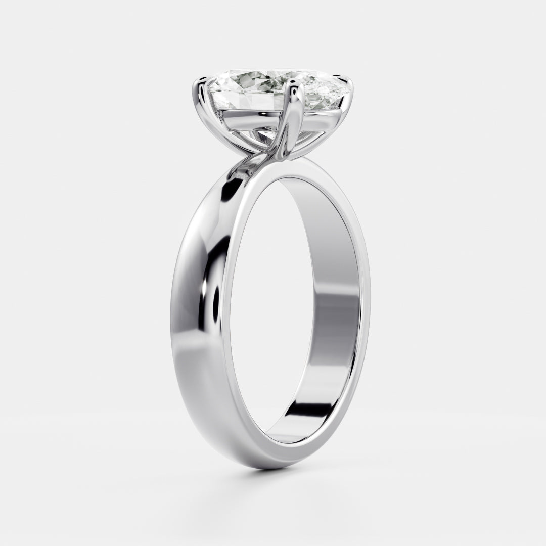 Oval Three Stone Lab Grown Diamond Engagement Ring
