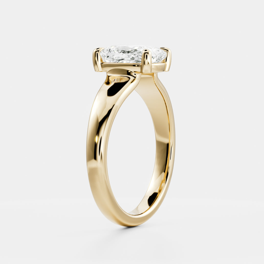 Oval Three Stone Lab Grown Diamond Engagement Ring
