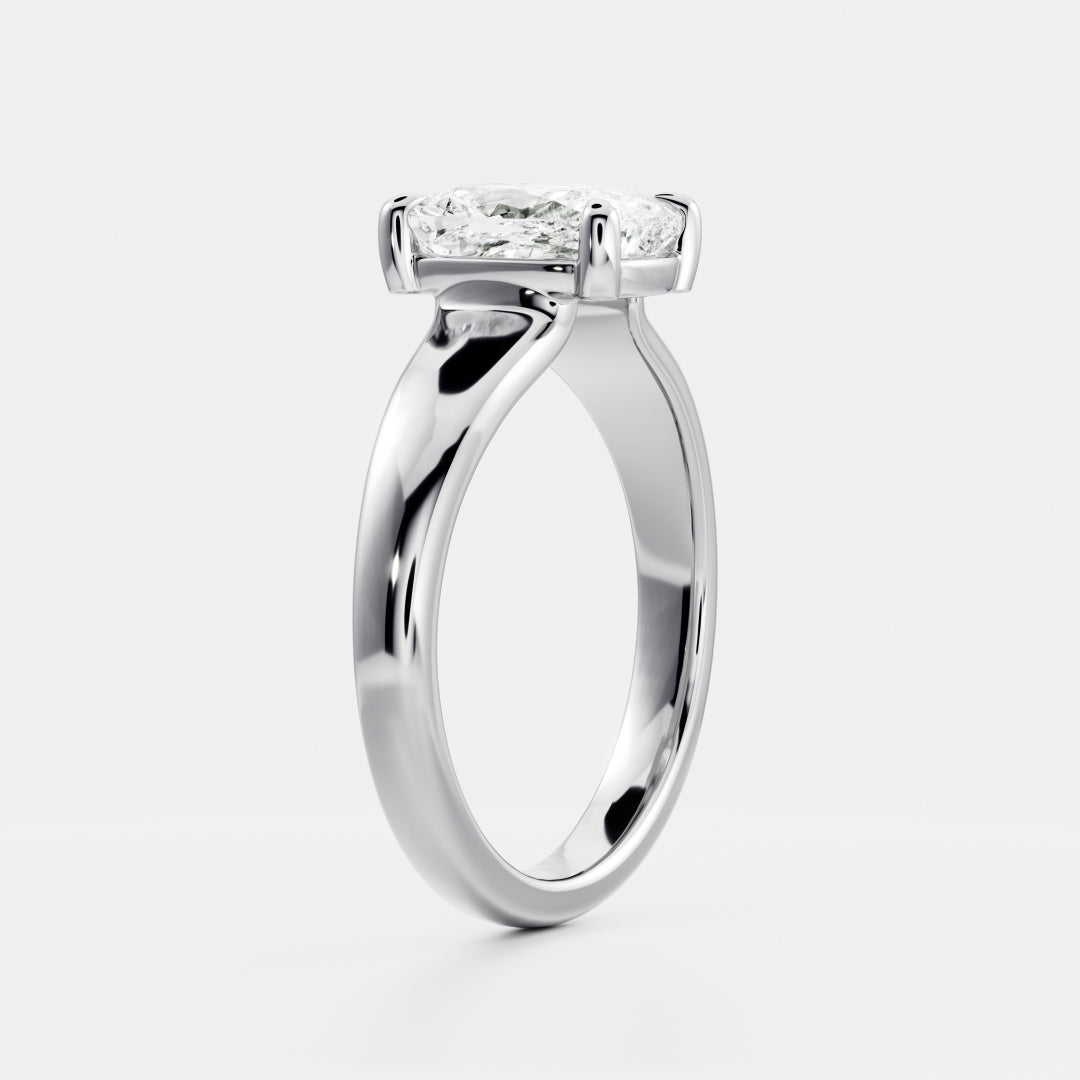 Oval Three Stone Lab Grown Diamond Engagement Ring