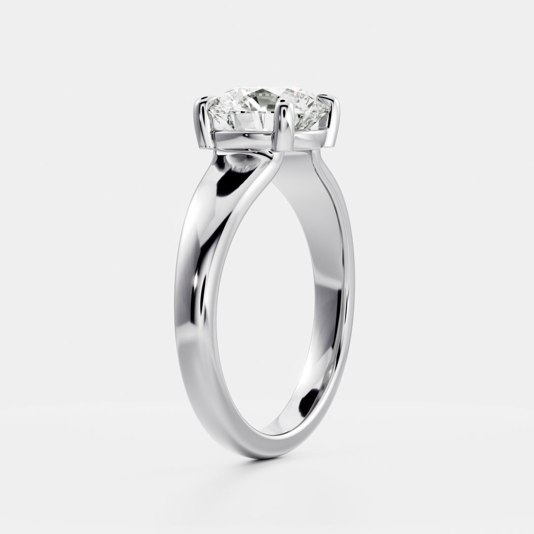 Oval Three Stone Lab Grown Diamond Engagement Ring
