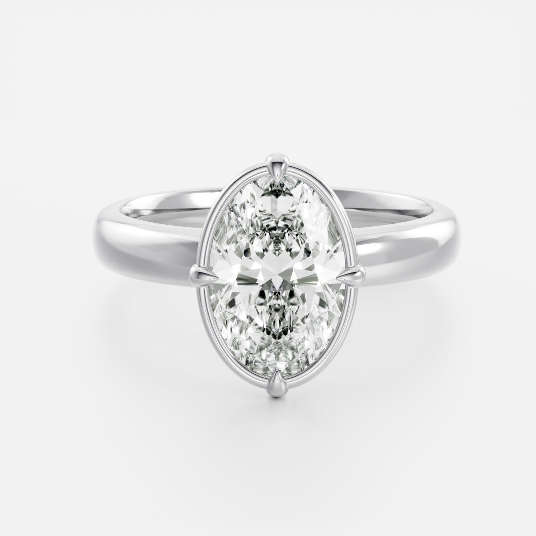 Oval Three Stone Lab Grown Diamond Engagement Ring