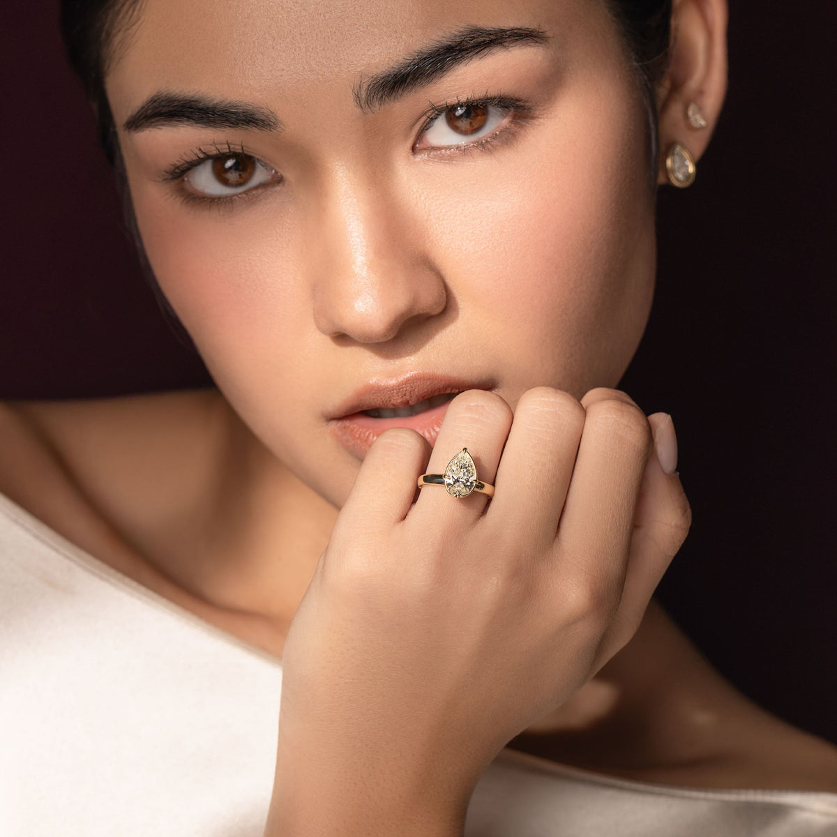 Oval Three Stone Lab Grown Diamond Engagement Ring