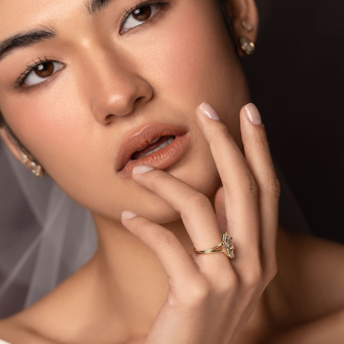 Oval Three Stone Lab Grown Diamond Engagement Ring