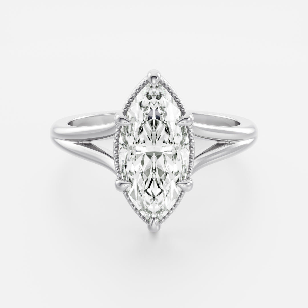 Oval Three Stone Lab Grown Diamond Engagement Ring