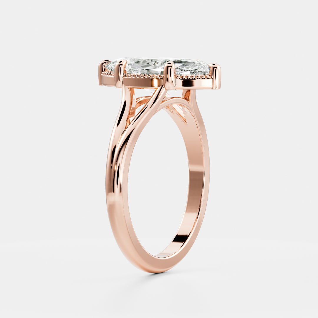 Oval Three Stone Lab Grown Diamond Engagement Ring