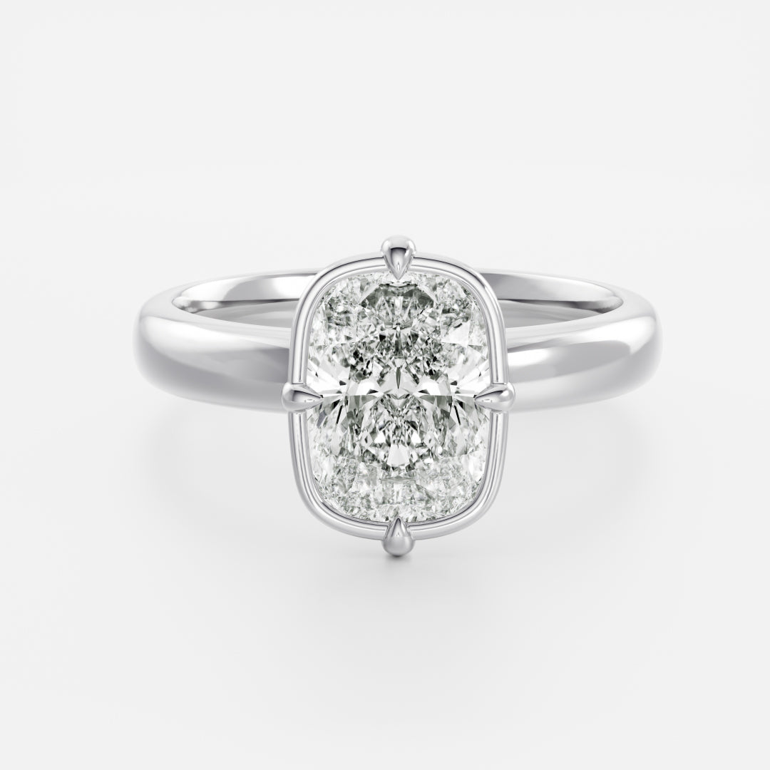 Oval Three Stone Lab Grown Diamond Engagement Ring