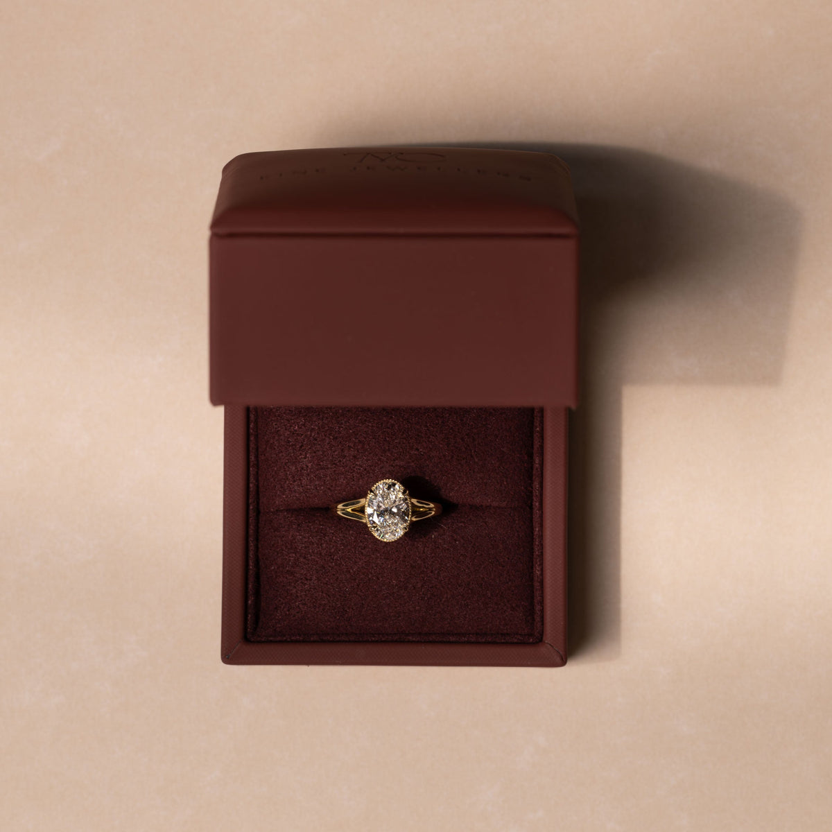 Oval Three Stone Lab Grown Diamond Engagement Ring