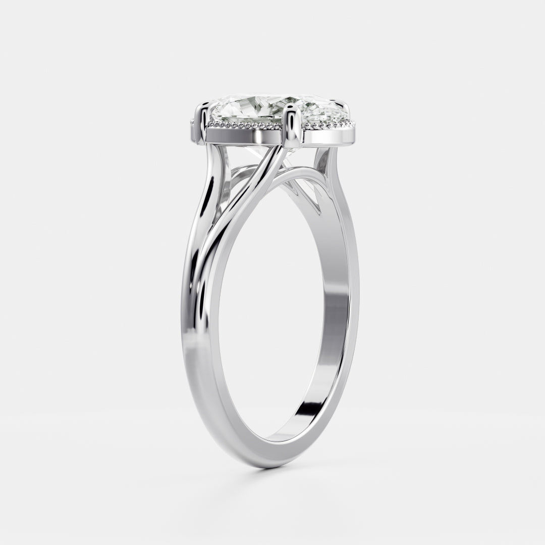 Oval Three Stone Lab Grown Diamond Engagement Ring