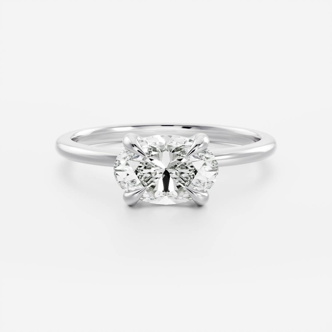 Oval Three Stone Lab Grown Diamond Engagement Ring