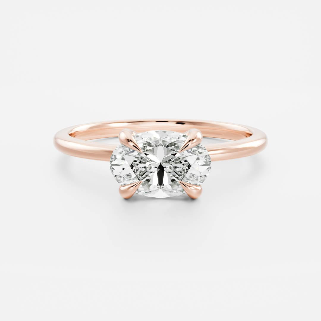 Oval Three Stone Lab Grown Diamond Engagement Ring