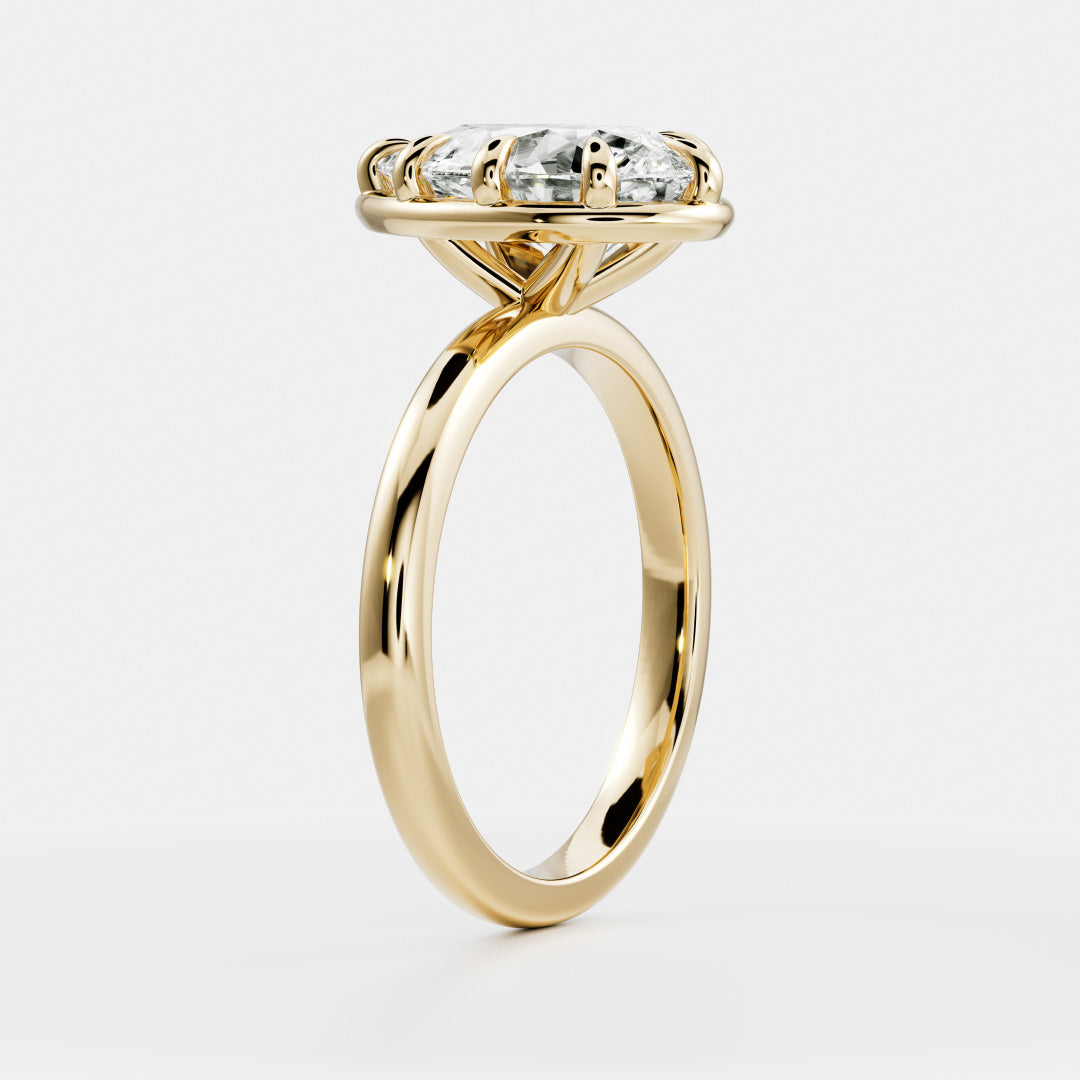 Oval Three Stone Lab Grown Diamond Engagement Ring