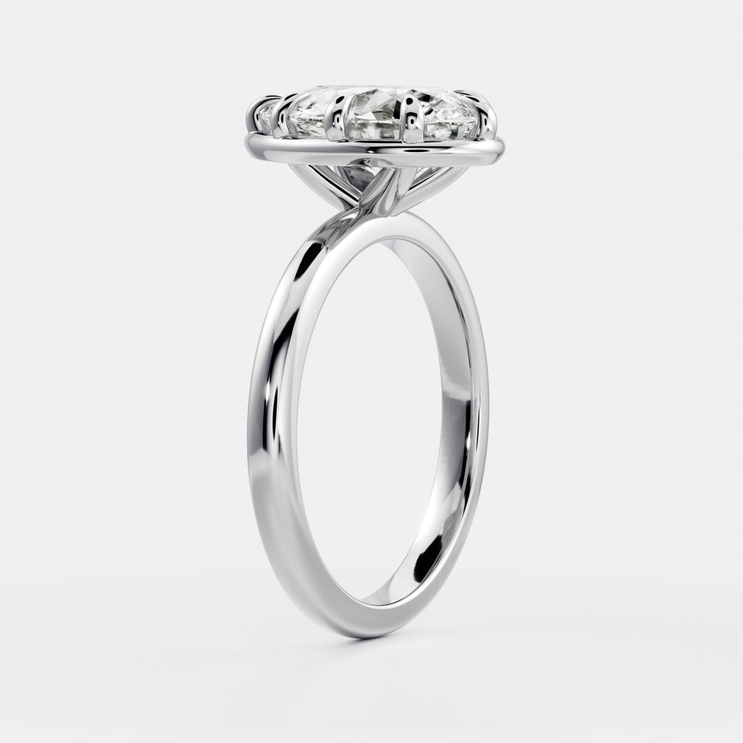 Oval Three Stone Lab Grown Diamond Engagement Ring
