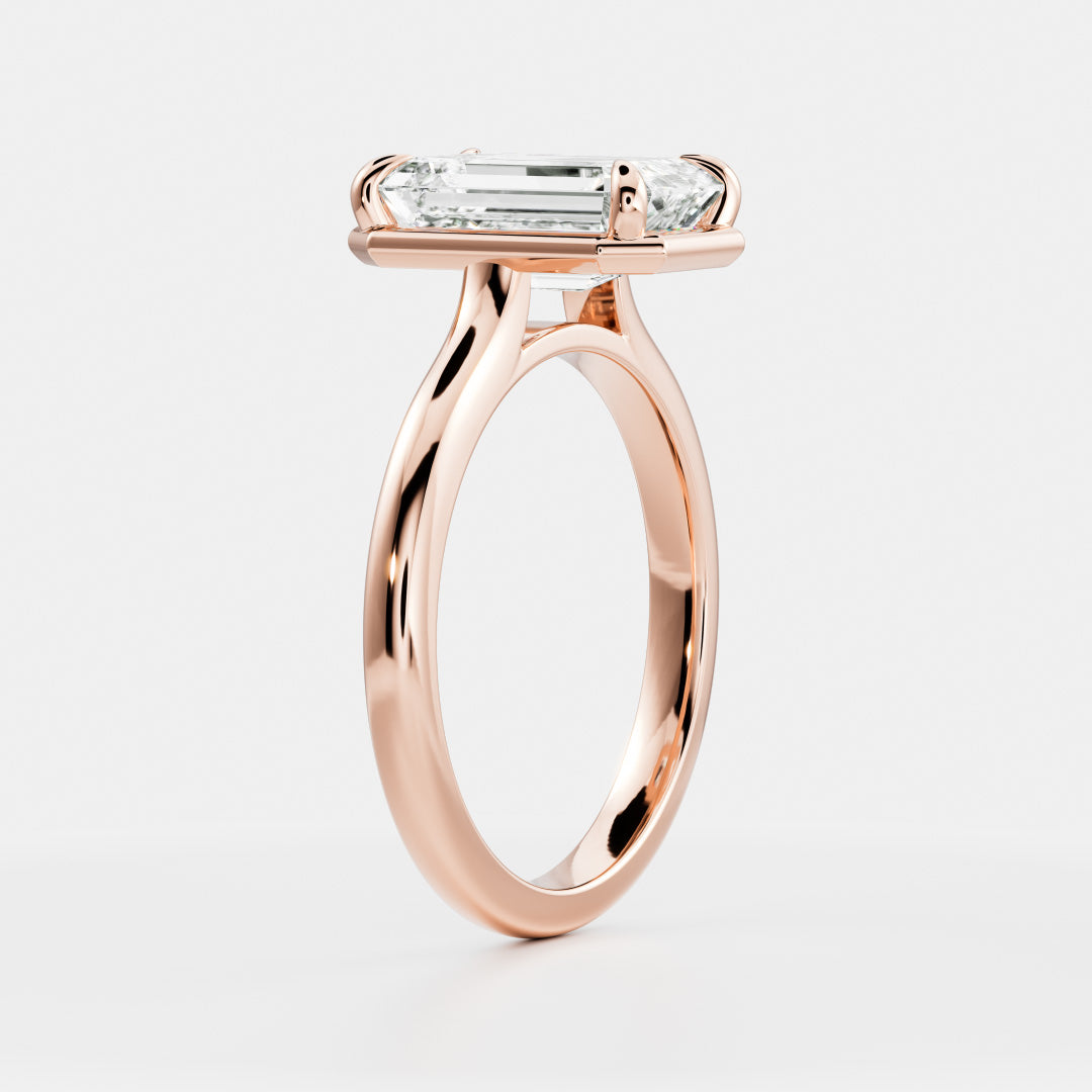 Oval Three Stone Lab Grown Diamond Engagement Ring