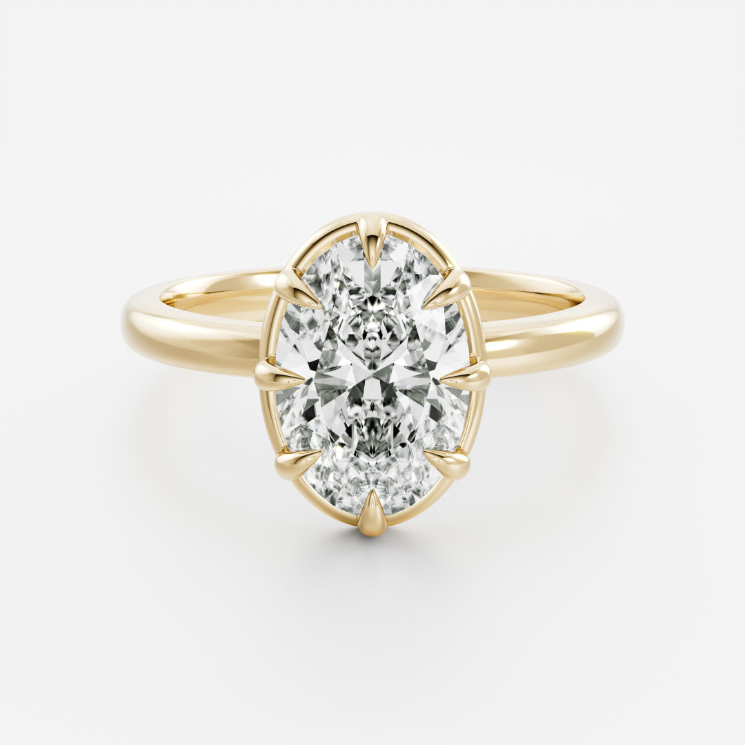 Oval Three Stone Lab Grown Diamond Engagement Ring