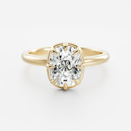 Oval Three Stone Lab Grown Diamond Engagement Ring