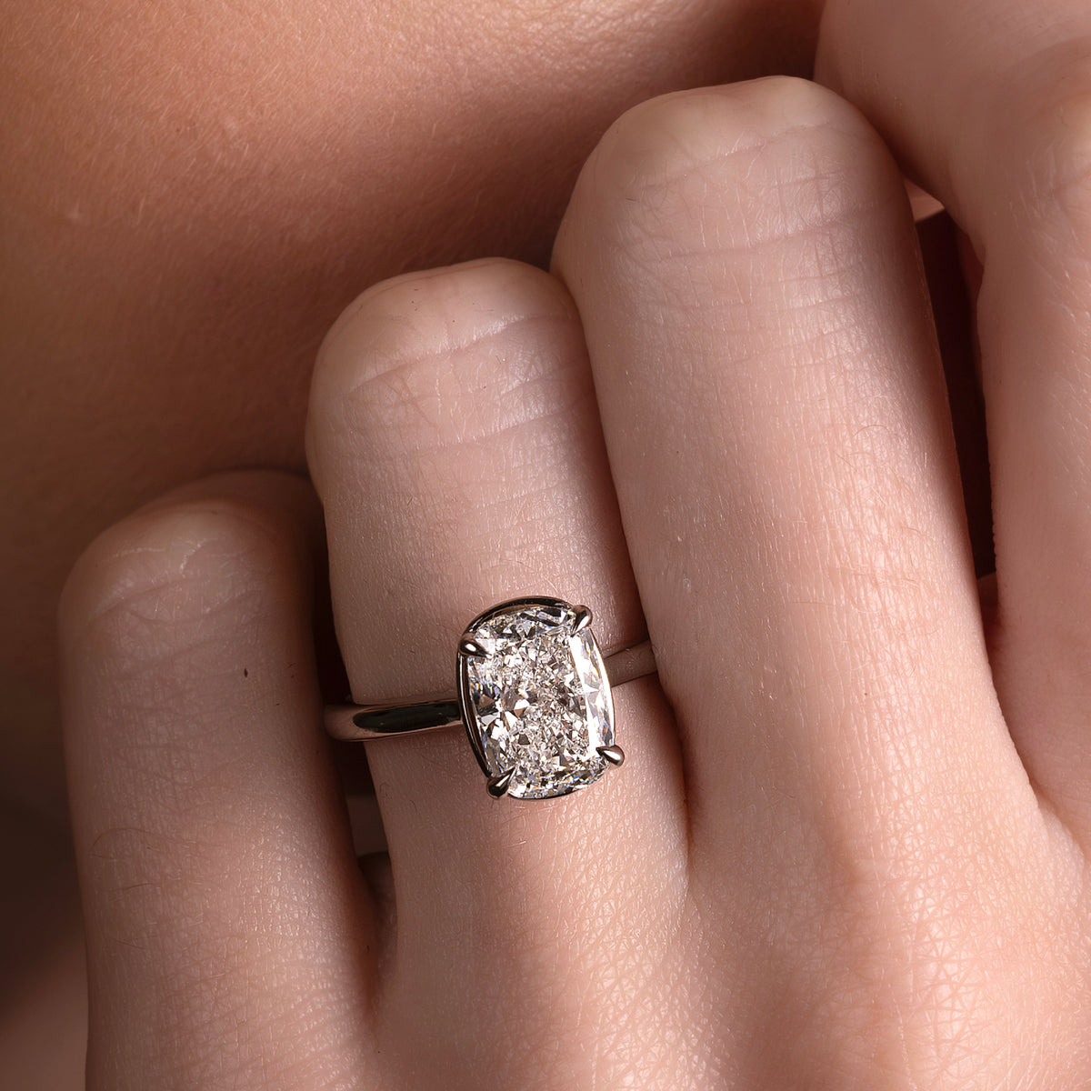 Oval Three Stone Lab Grown Diamond Engagement Ring