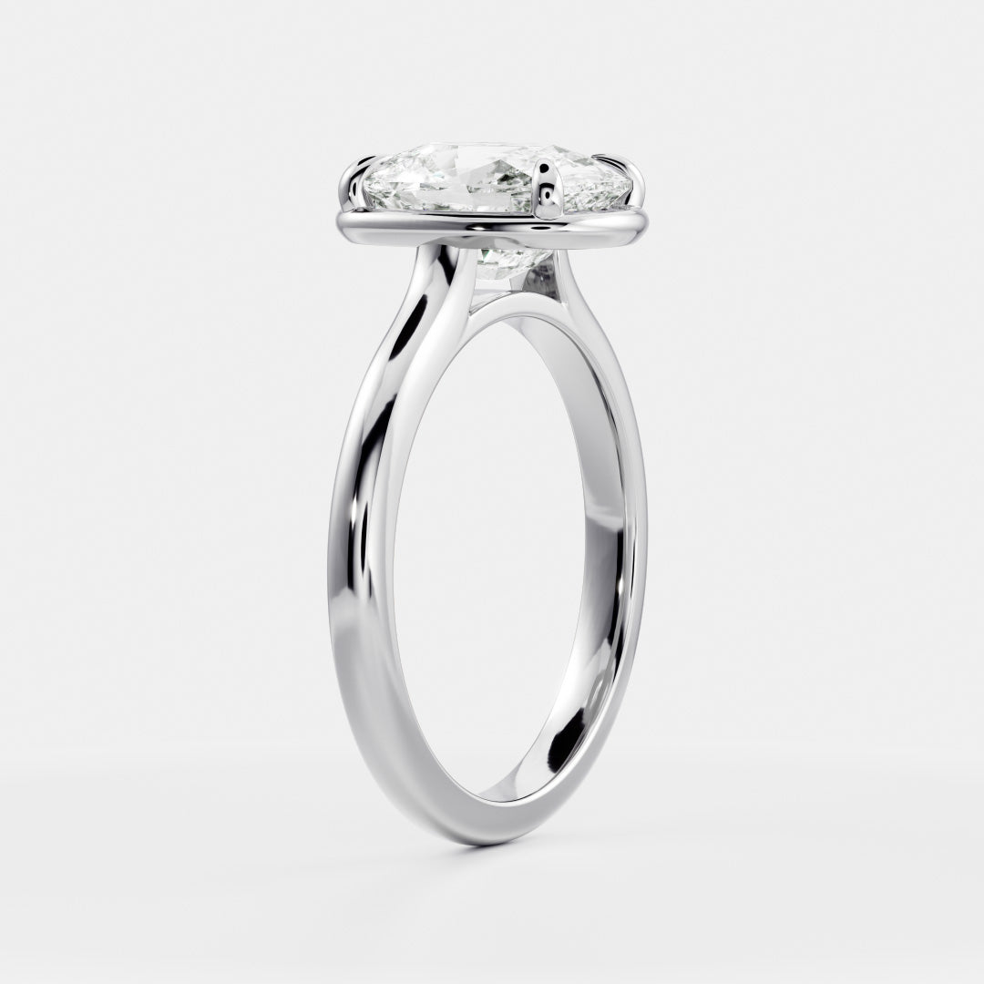 Oval Three Stone Lab Grown Diamond Engagement Ring