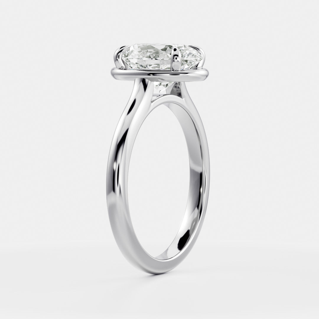 Oval Three Stone Lab Grown Diamond Engagement Ring