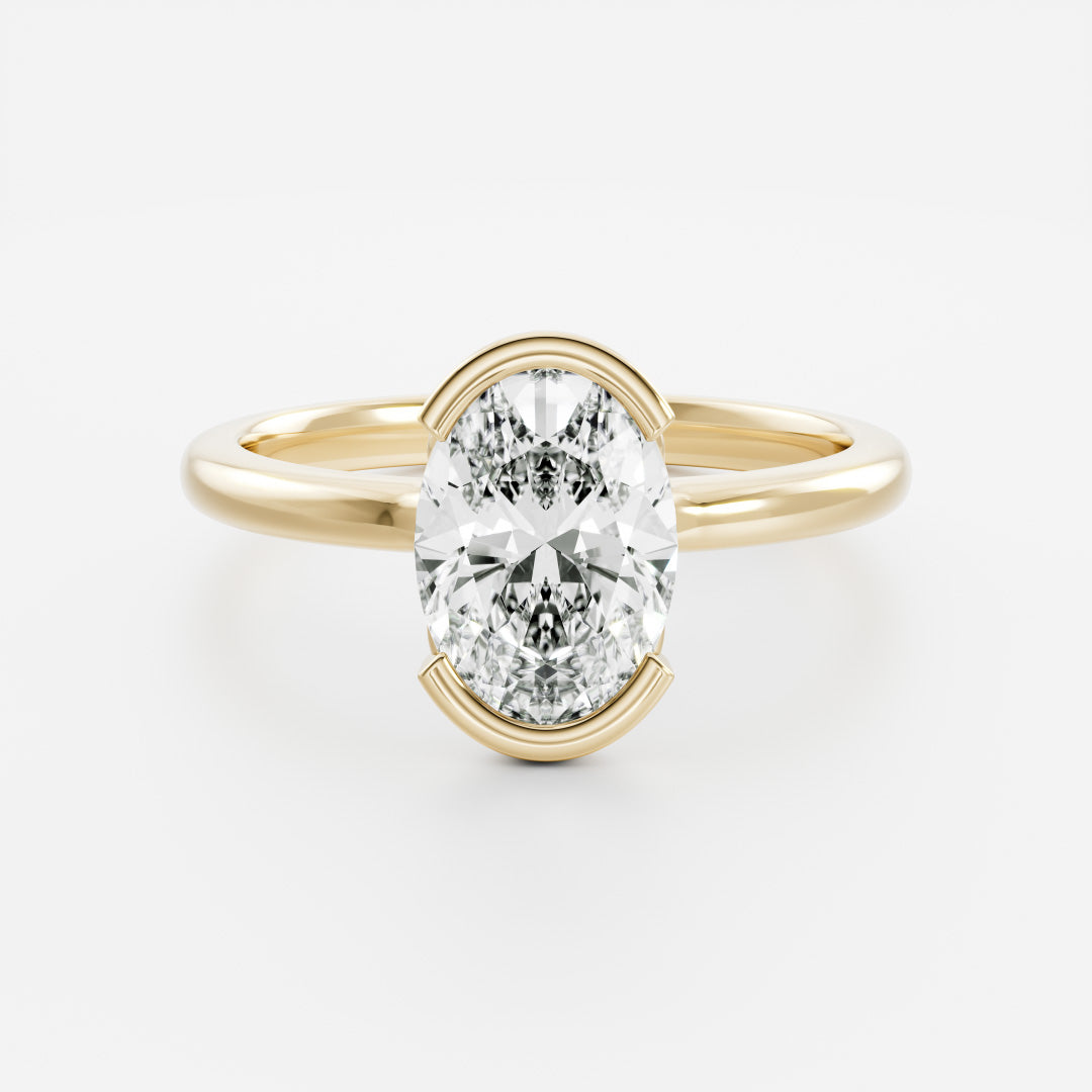 Oval Three Stone Lab Grown Diamond Engagement Ring