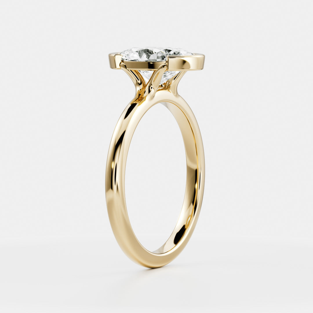 Oval Three Stone Lab Grown Diamond Engagement Ring