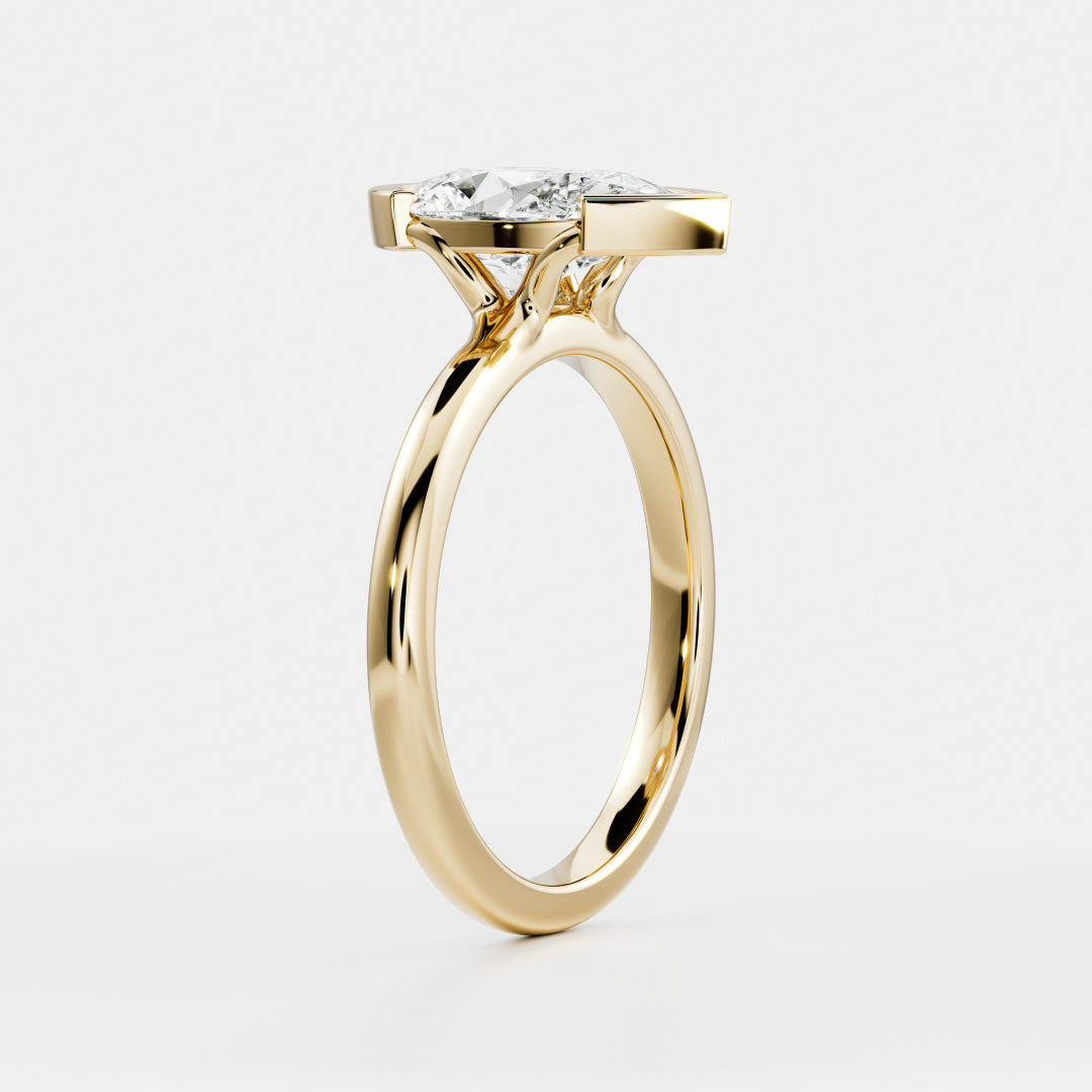Oval Three Stone Lab Grown Diamond Engagement Ring