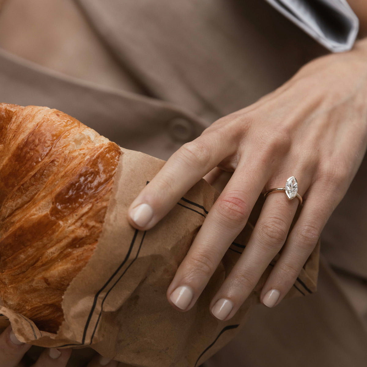 Oval Three Stone Lab Grown Diamond Engagement Ring