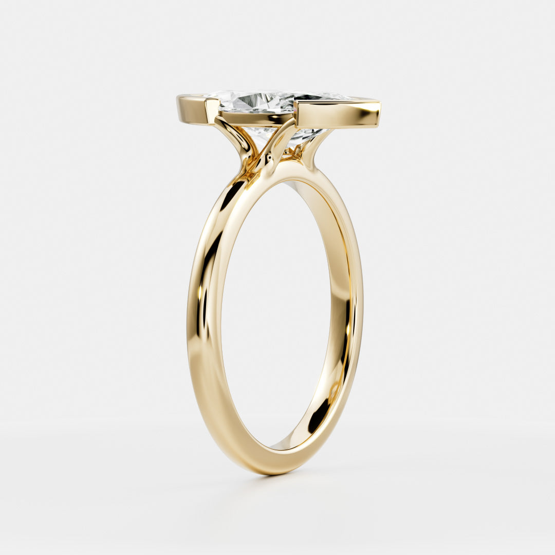 Oval Three Stone Lab Grown Diamond Engagement Ring