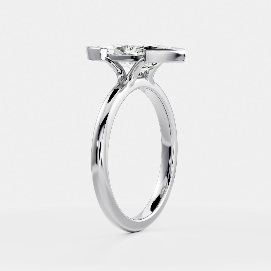 Oval Three Stone Lab Grown Diamond Engagement Ring