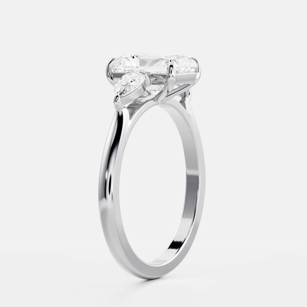 Oval Three Stone Lab Grown Diamond Engagement Ring