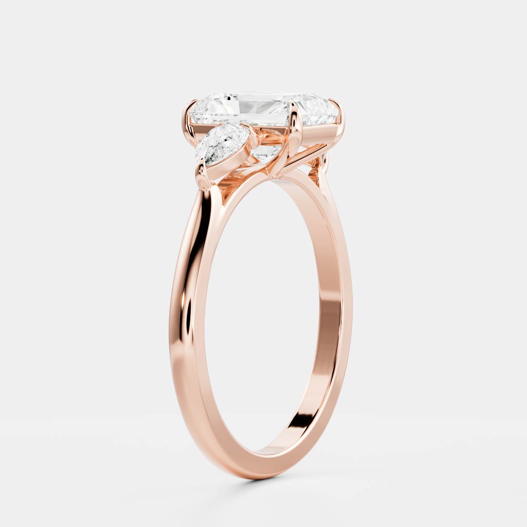 Oval Three Stone Lab Grown Diamond Engagement Ring