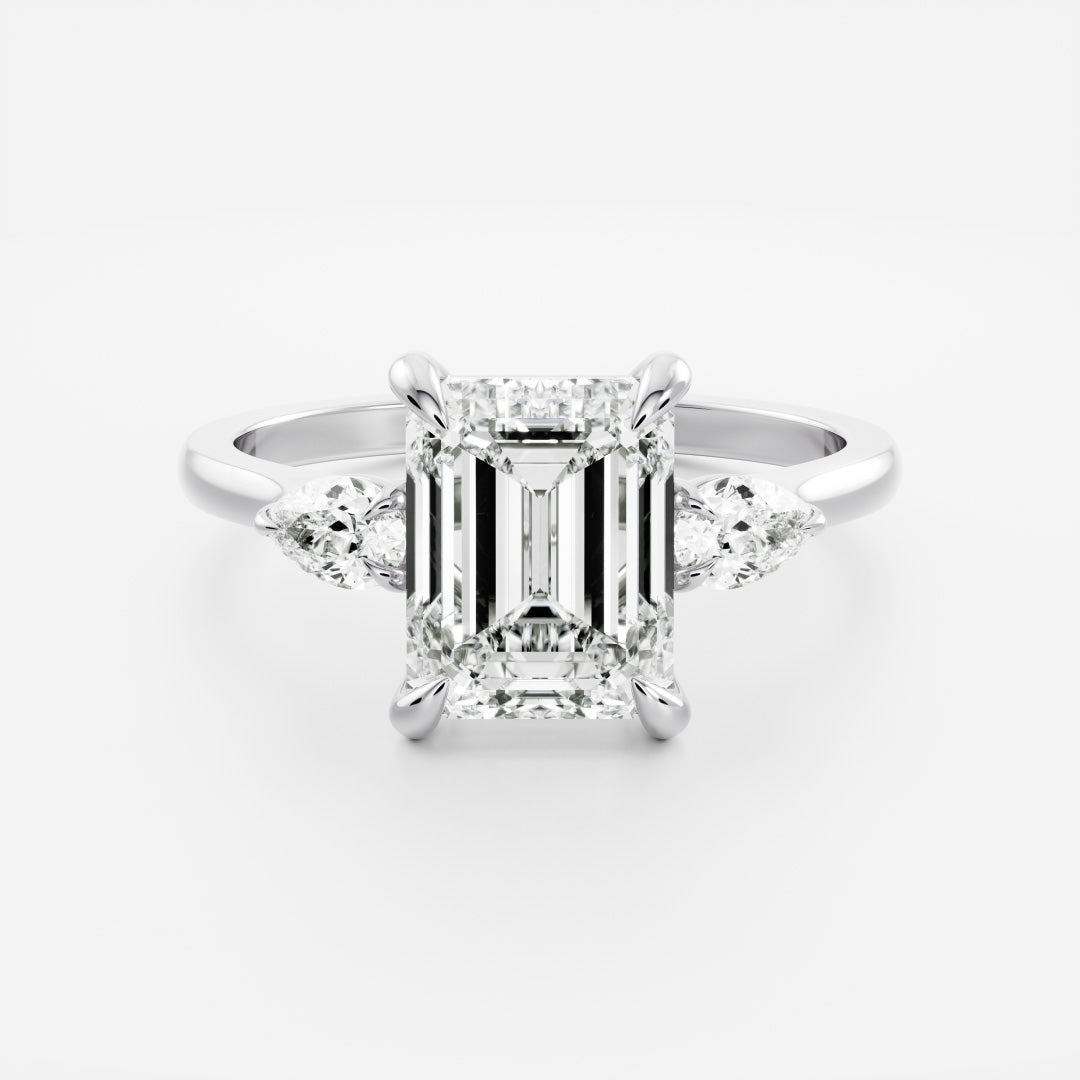 Oval Three Stone Lab Grown Diamond Engagement Ring