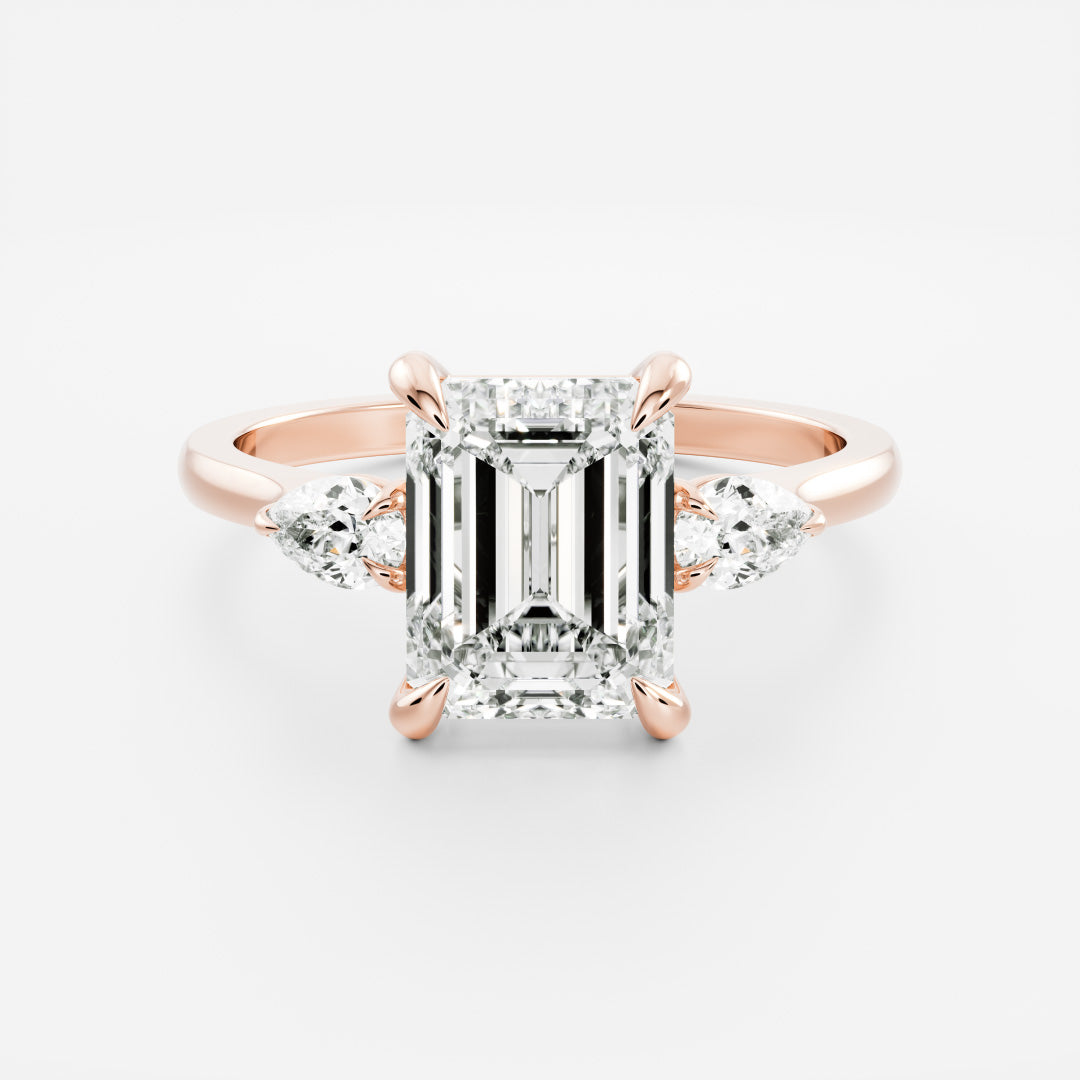 Oval Three Stone Lab Grown Diamond Engagement Ring