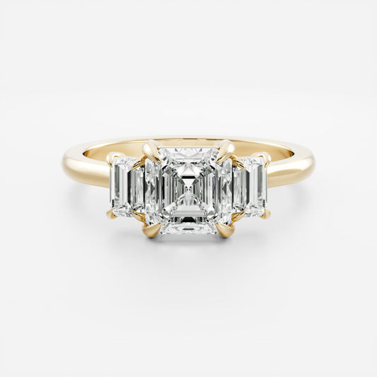 Oval Three Stone Lab Grown Diamond Engagement Ring