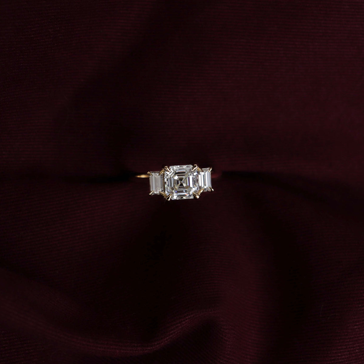 Oval Three Stone Lab Grown Diamond Engagement Ring
