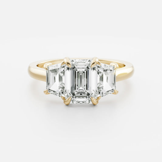 Oval Three Stone Lab Grown Diamond Engagement Ring