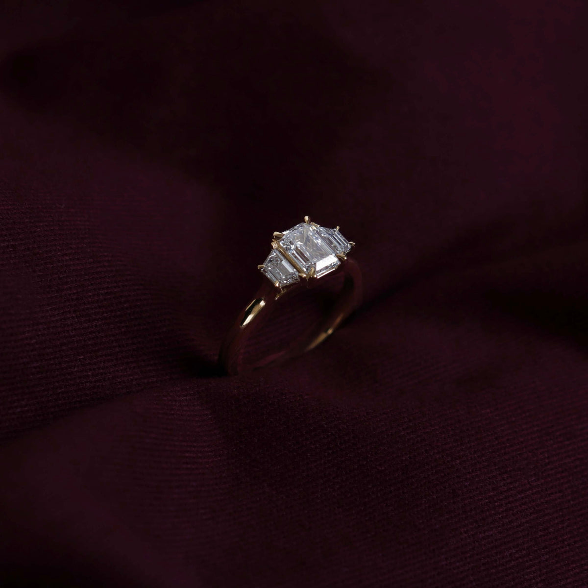 Oval Three Stone Lab Grown Diamond Engagement Ring