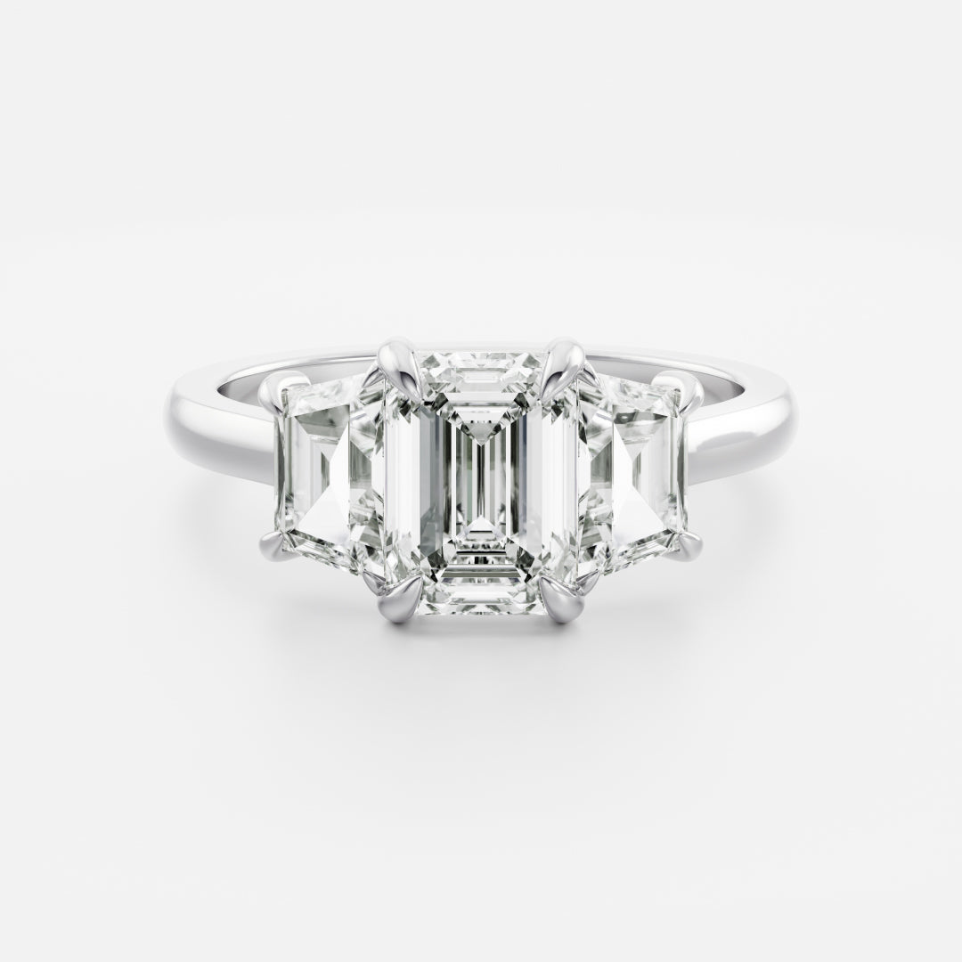 Oval Three Stone Lab Grown Diamond Engagement Ring